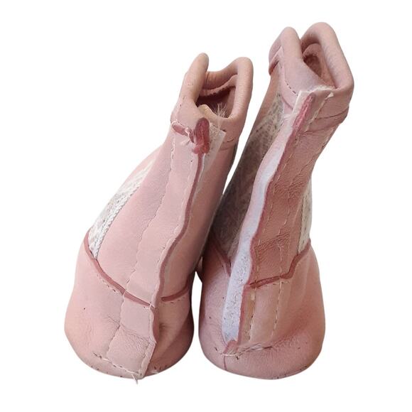 Taos Vintage Baby Moccasins Native American Booties Toddler 2/3 Leather Pink - Picture 5 of 11